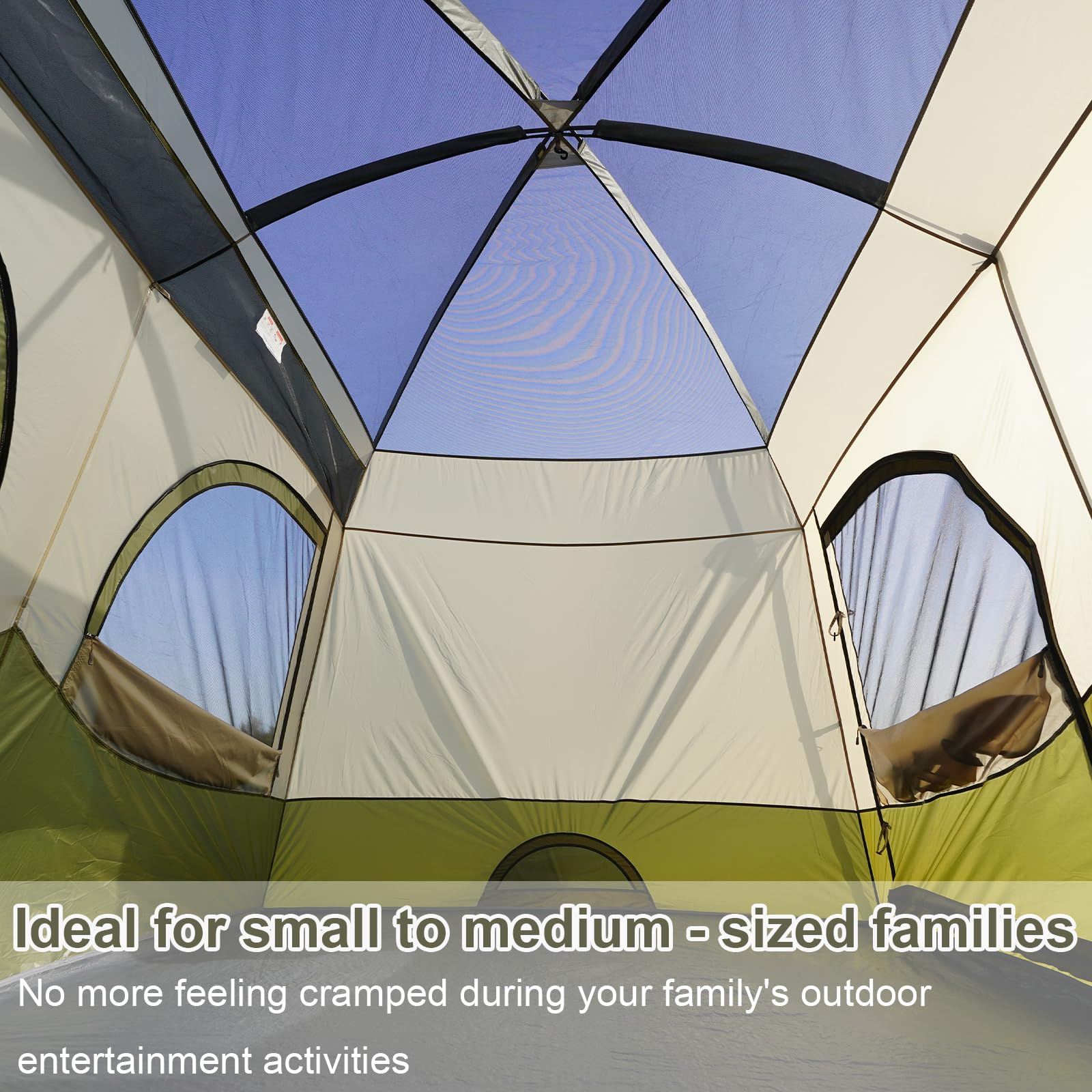 Vidalido Tents breathable mesh windows and skylight improve airflow