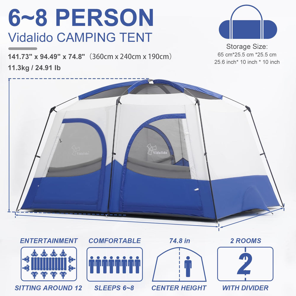 Vidalido Tents spacious 2-room interior showing private sleeping and storage zones