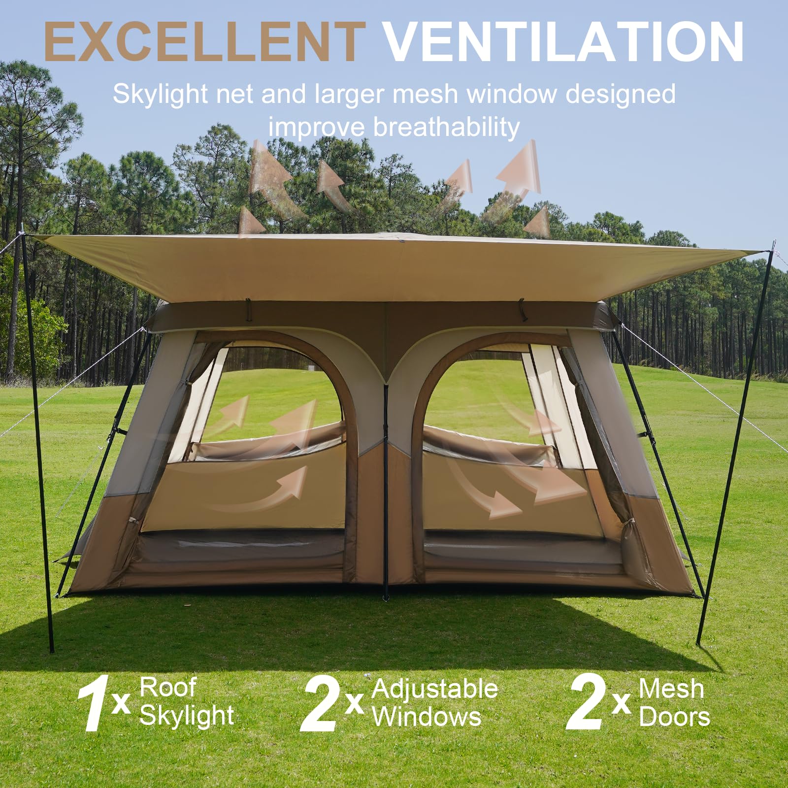 Vidalido Tents upgraded reinforced poles designed for wind resistance.