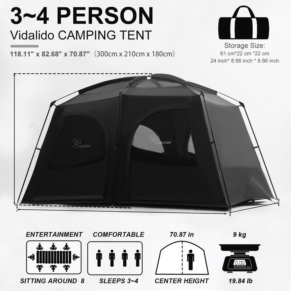 Vidalido Tents upgraded reinforced poles resist wind and stay sturdy.