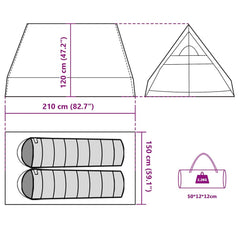 vidaXL camping tent A-frame 2-person green interior offers dry shelter and space