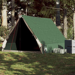 vidaXL camping tent A-frame 2-person green side view shows ventilation and airflow potential