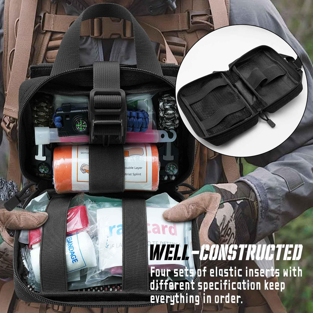 VIIDOO ifak pouch tear-away design opened to access supplies