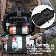 VIIDOO ifak pouch tear-away design opened to access supplies
