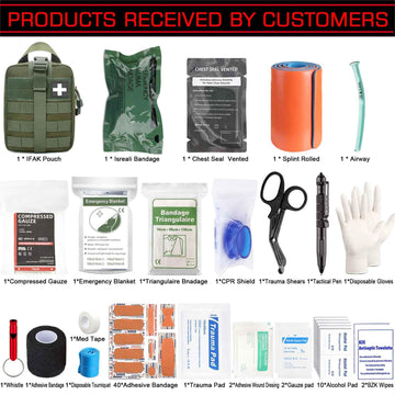 VIIDOO Ifak trauma kit mounted on gear demonstrates MOLLE compatibility for outdoor readiness.