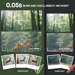Vikeri night vision trail camera with motion trigger captures fast action after dark for wildlife