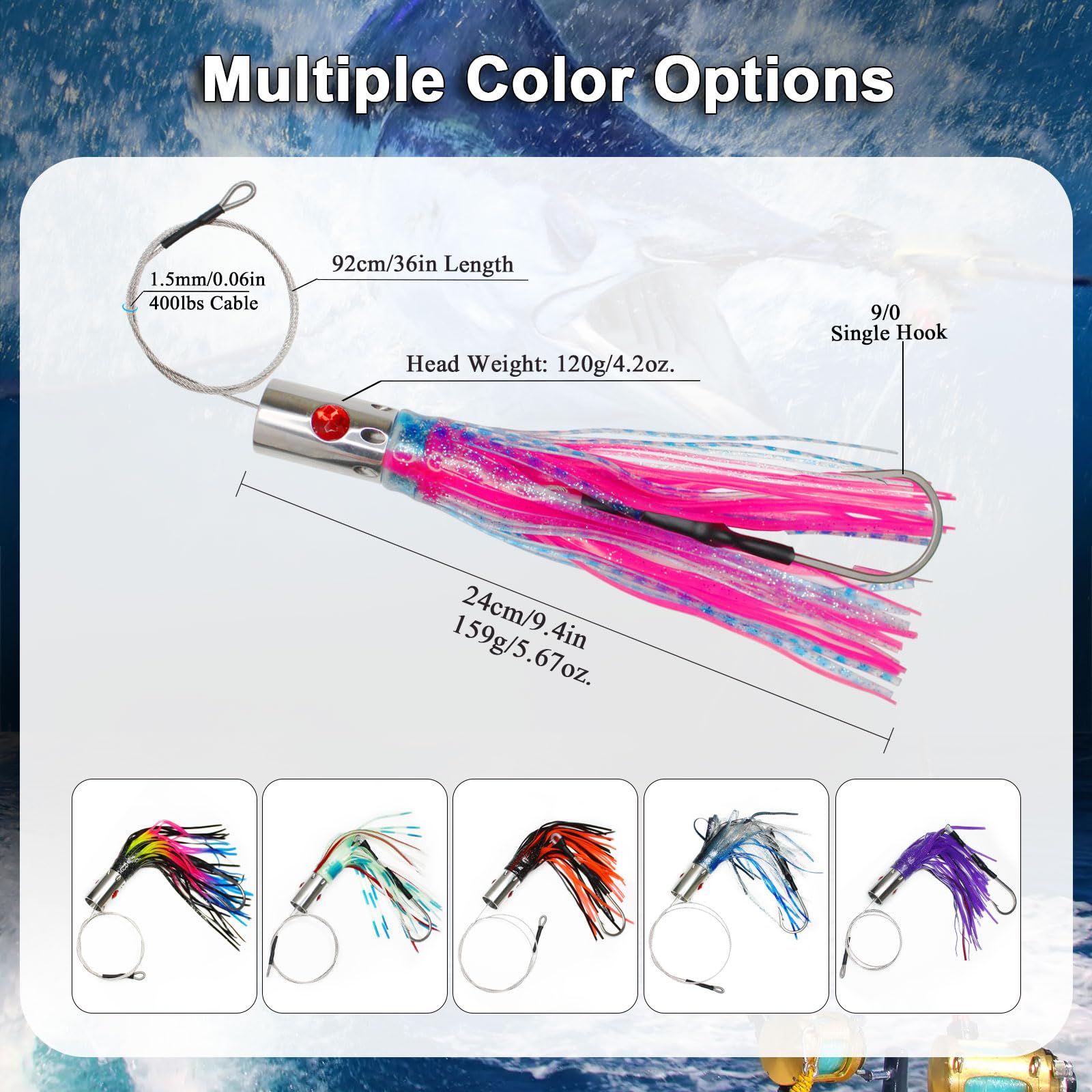 VIKETECH Offshore 9/0 stainless hook securely grips large prey.