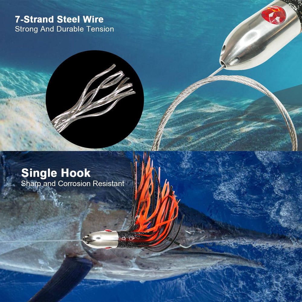 VIKETECH OFFSHORE 9-0 stainless hook secures prey during big-game battles.