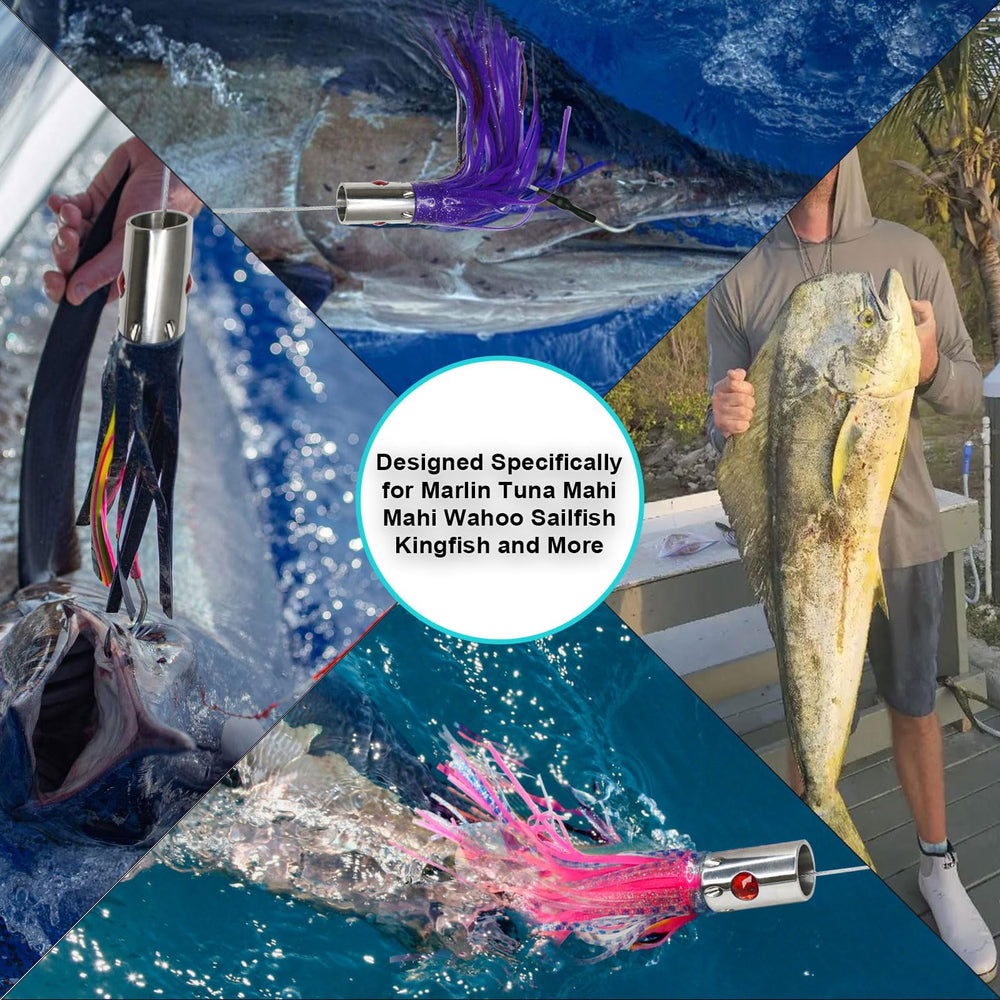 VIKETECH Offshore bright tail skirts attract attention and trigger strikes.