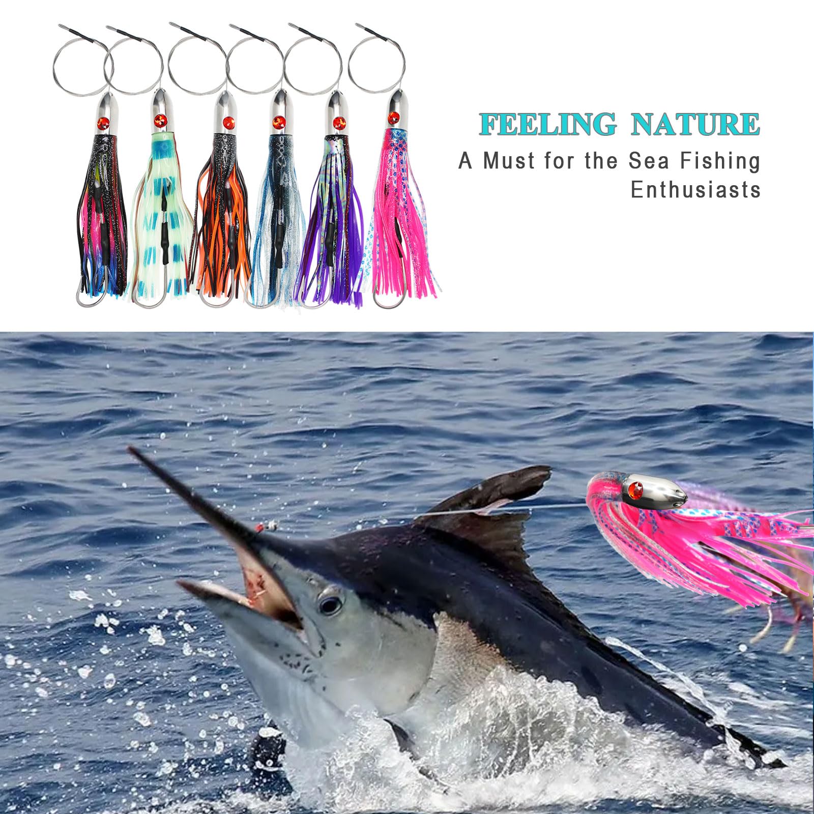 VIKETECH OFFSHORE orange lure setup with vivid colors for offshore trips.