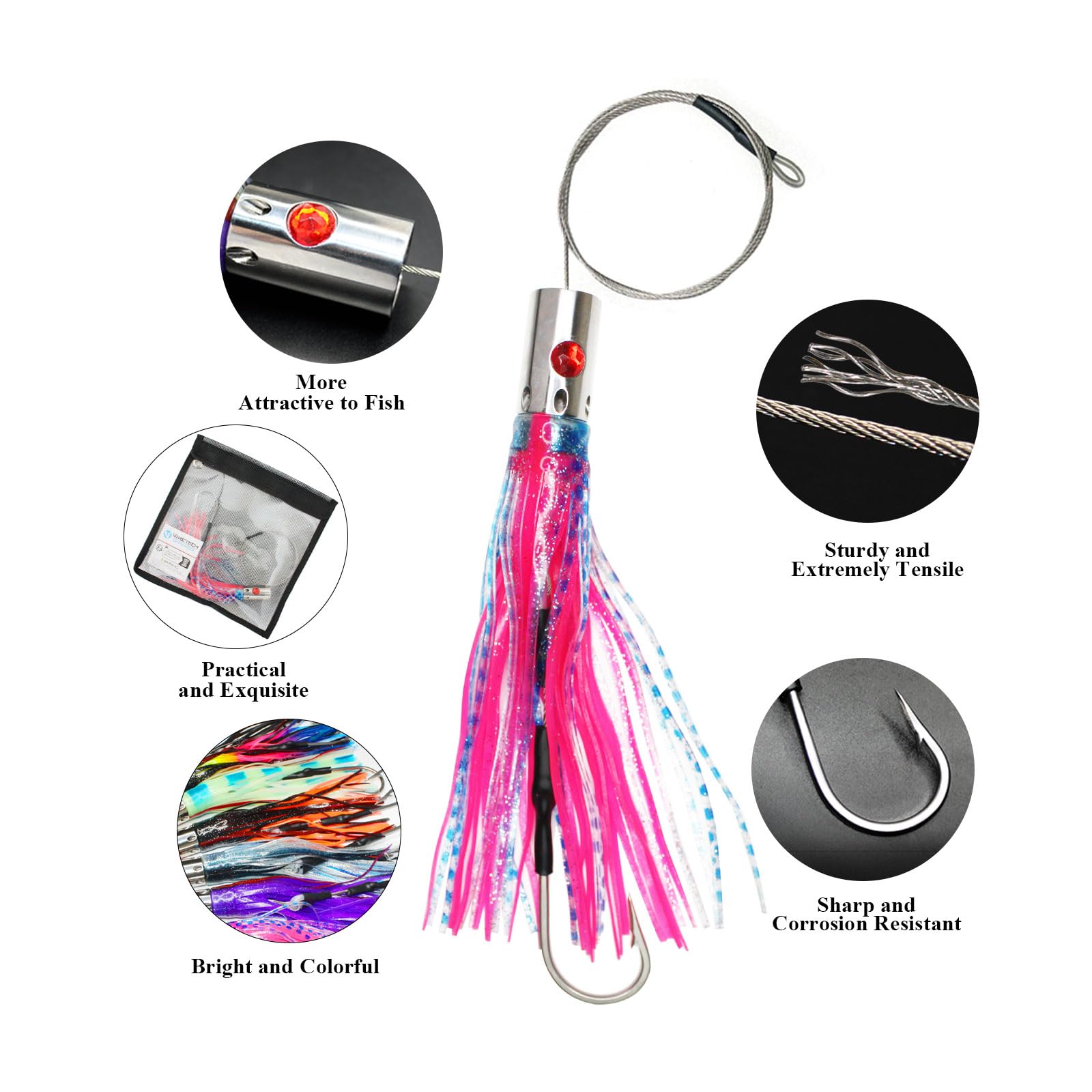 VIKETECH Offshore pre-rigged 400lb cable for reliable big-game fights.