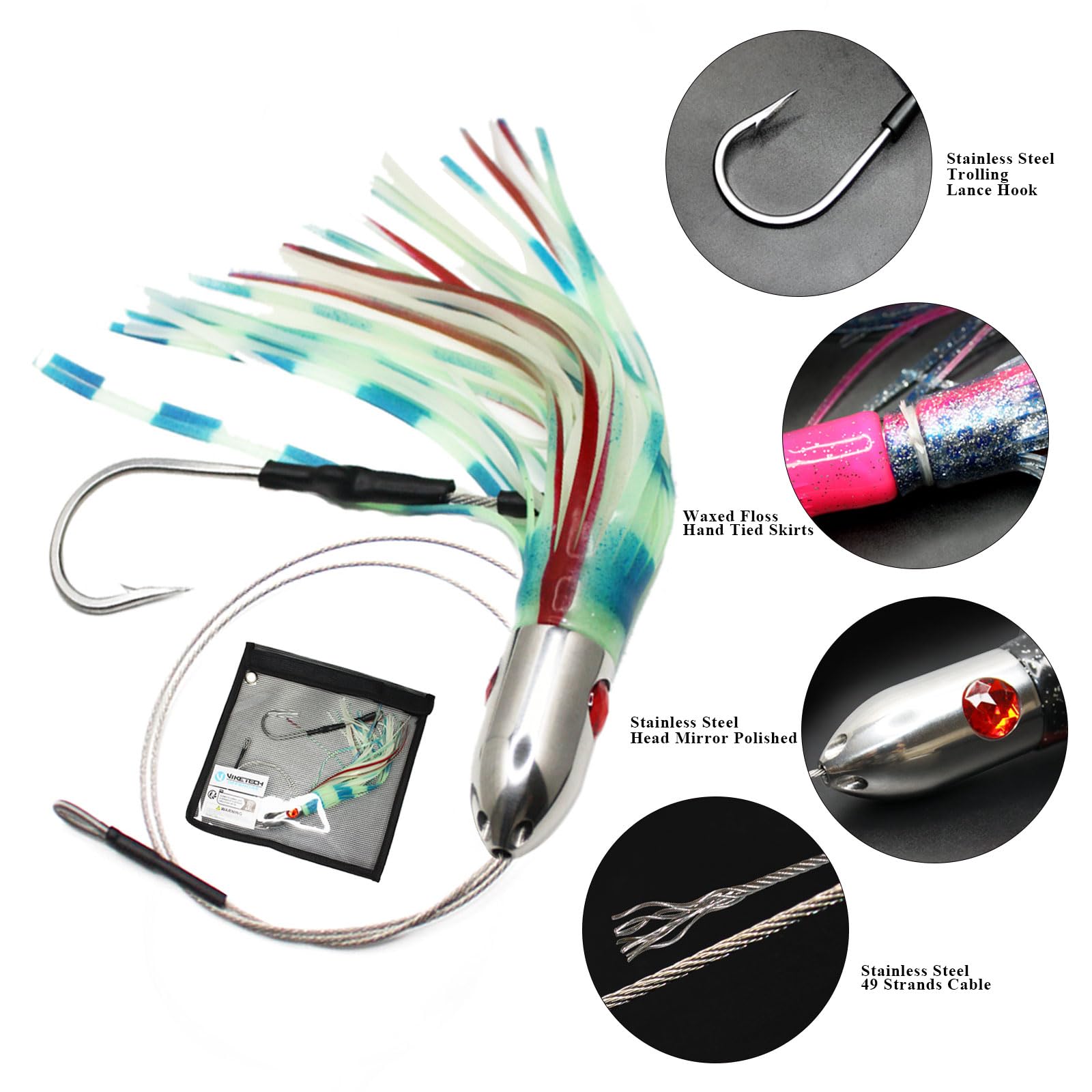 VIKETECH pre-rigged line showcases strong, low-stretch performance for demanding offshore battles.