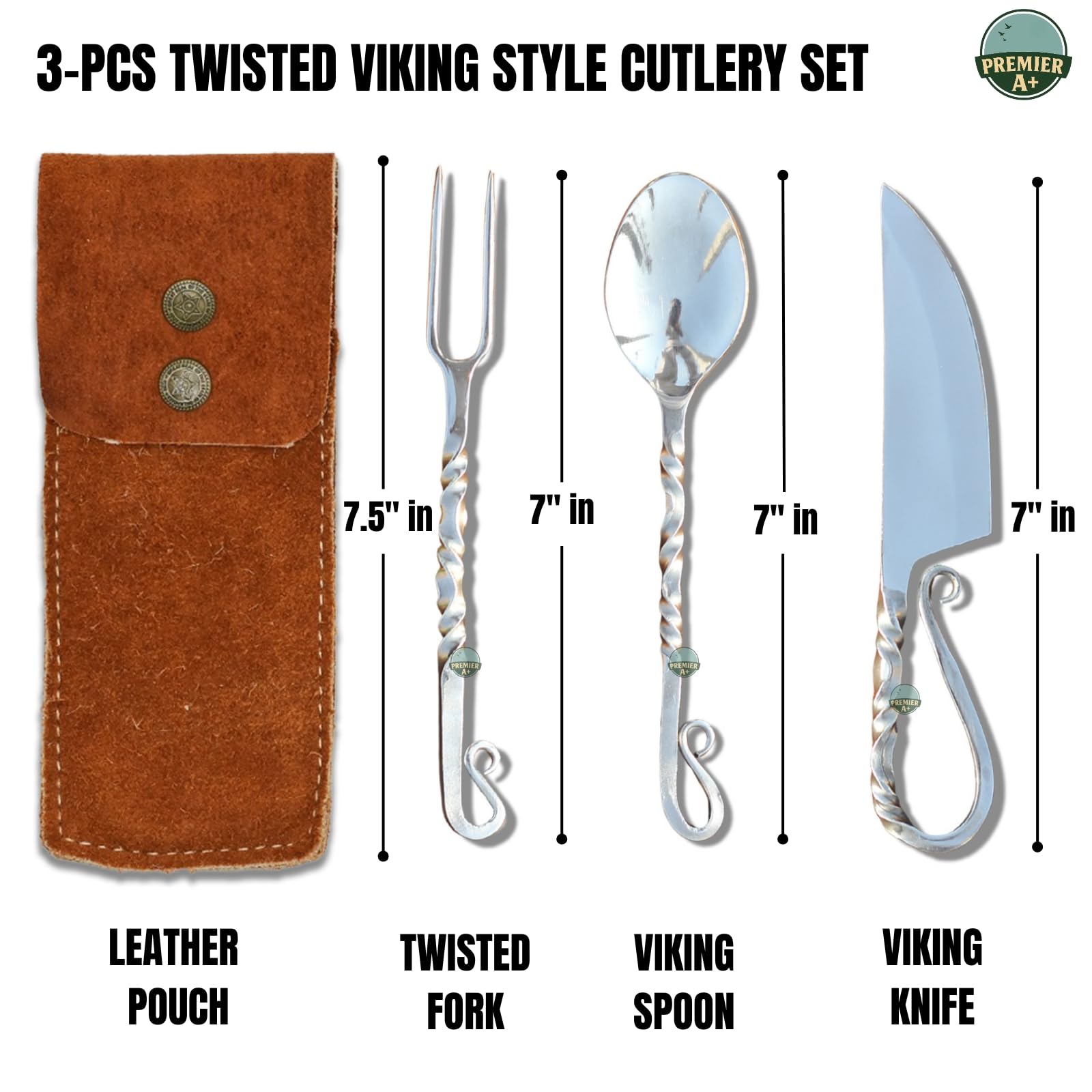 Viking Cutlery Set spoon, generous bowl for soups during hikes.