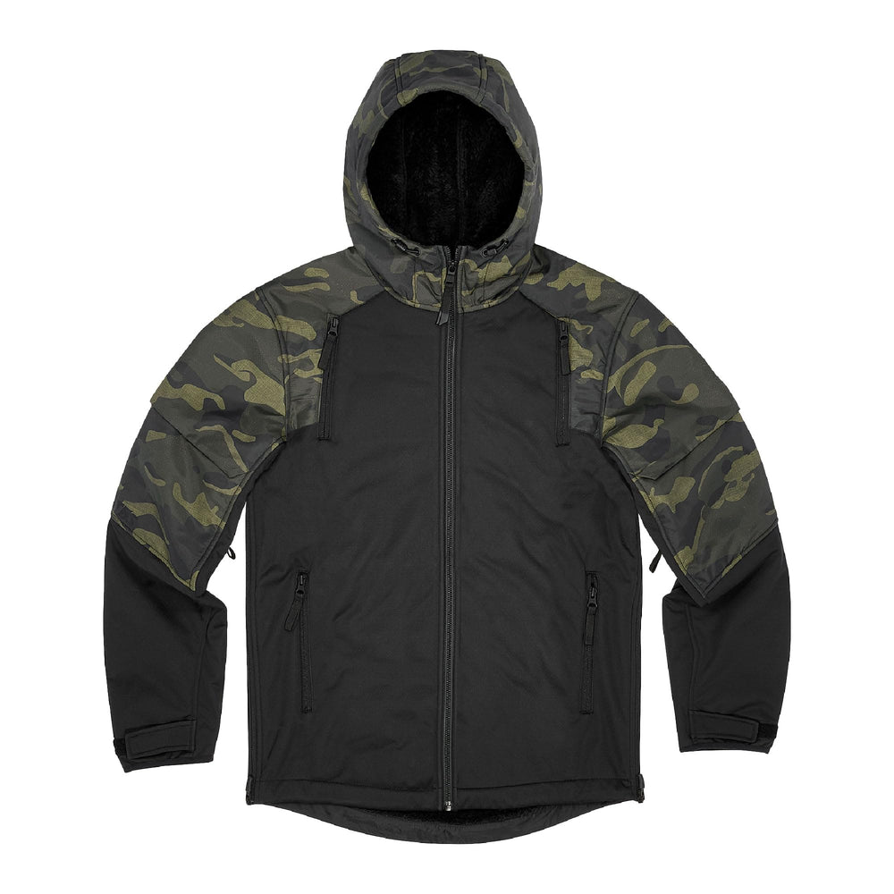 VIKTOS Bersherken XC Jacket front view in Nightfjall camo showing weather-ready protection