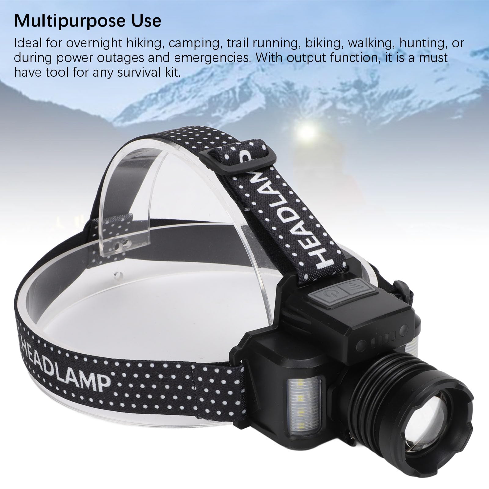 Vikye headlamp power indicator shows battery status at a glance.