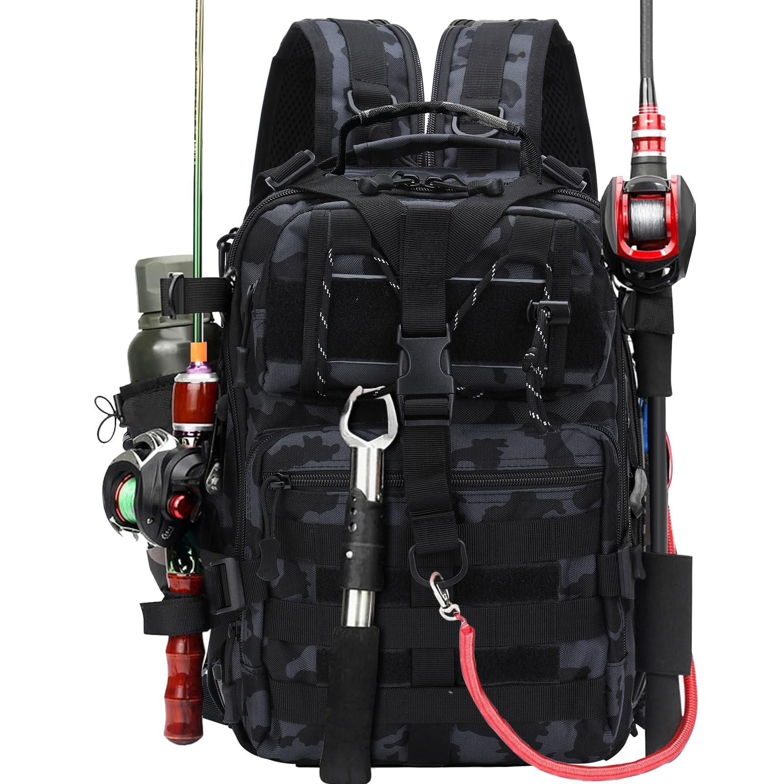 Vilante fishing tackle backpack in blue highlights waterproof durability for any weather