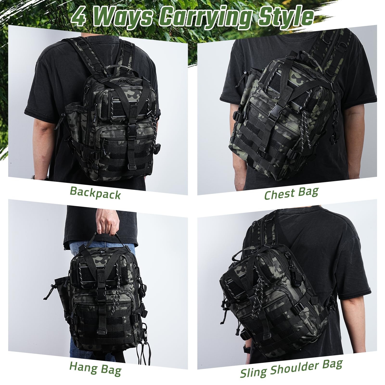 Vilante green back panel with breathable padding reduces fatigue during use.