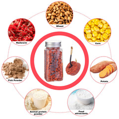 Powerbait red hollow pellets on fishing hook