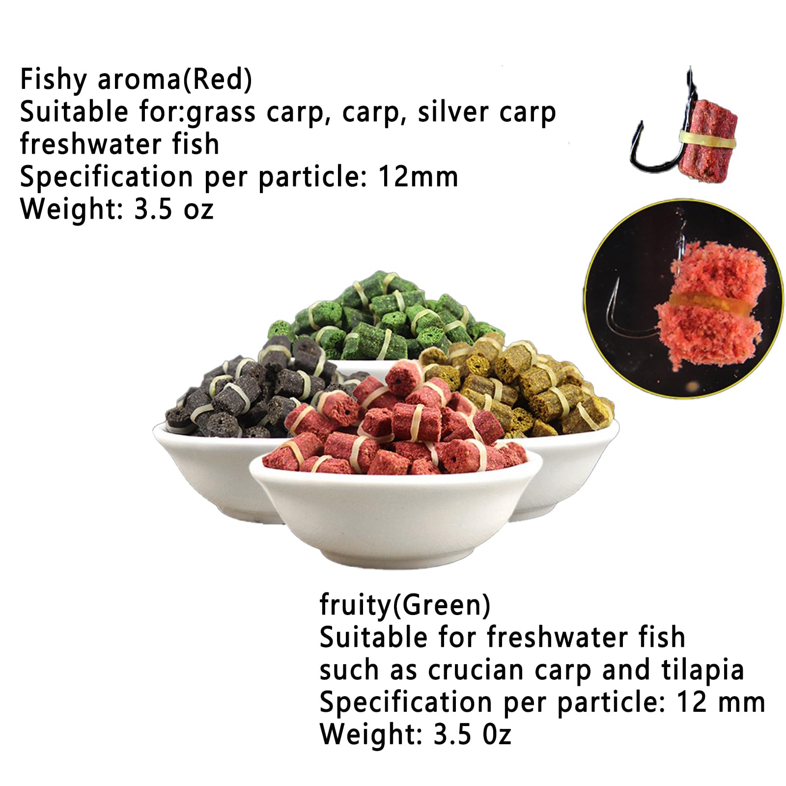 Freshwater fish attracted by red fish bait lure