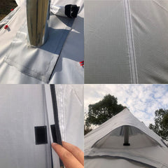 Vilemoon double doors with weatherproof zippers for easy entry