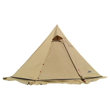 Vilemoon Tipi Hot Tent front view showing spacious interior for family camping