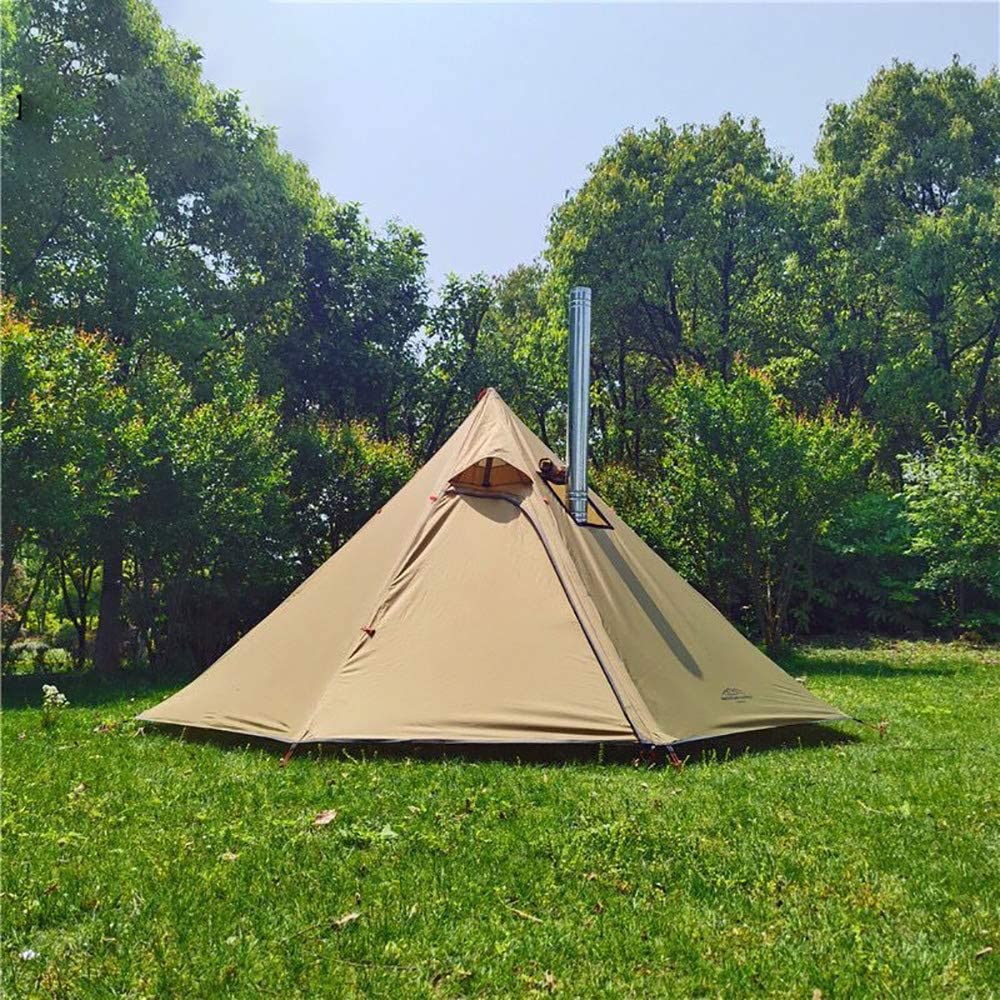 Vilemoon Tipi hot tent front view showing spacious interior for family camping