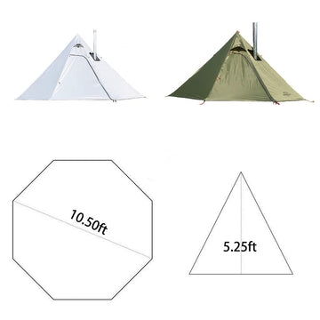 Vilemoon Tipi hot tent with aluminum poles ready for quick setup