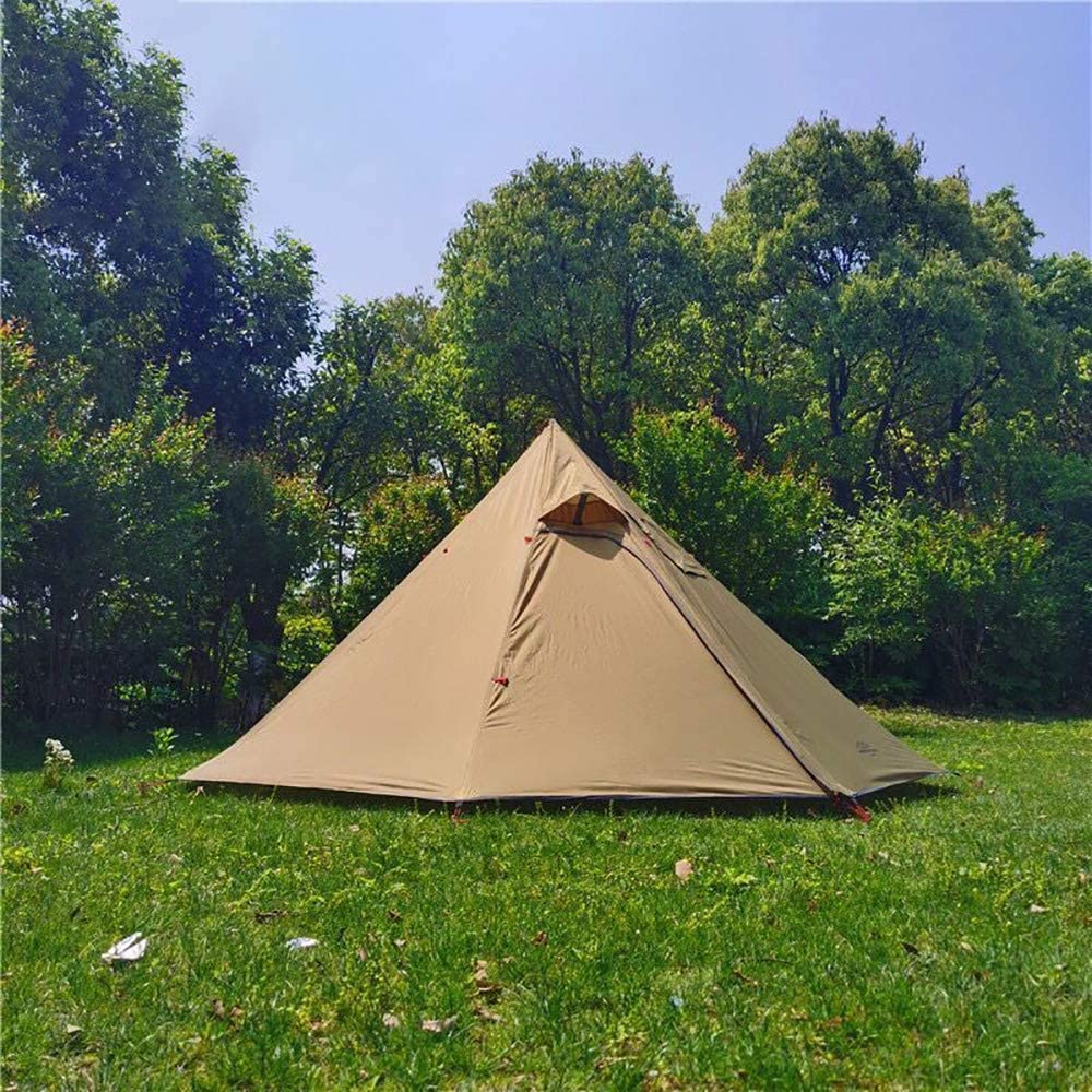 Vilemoon Tipi hot tent setup pose for quick basecamp