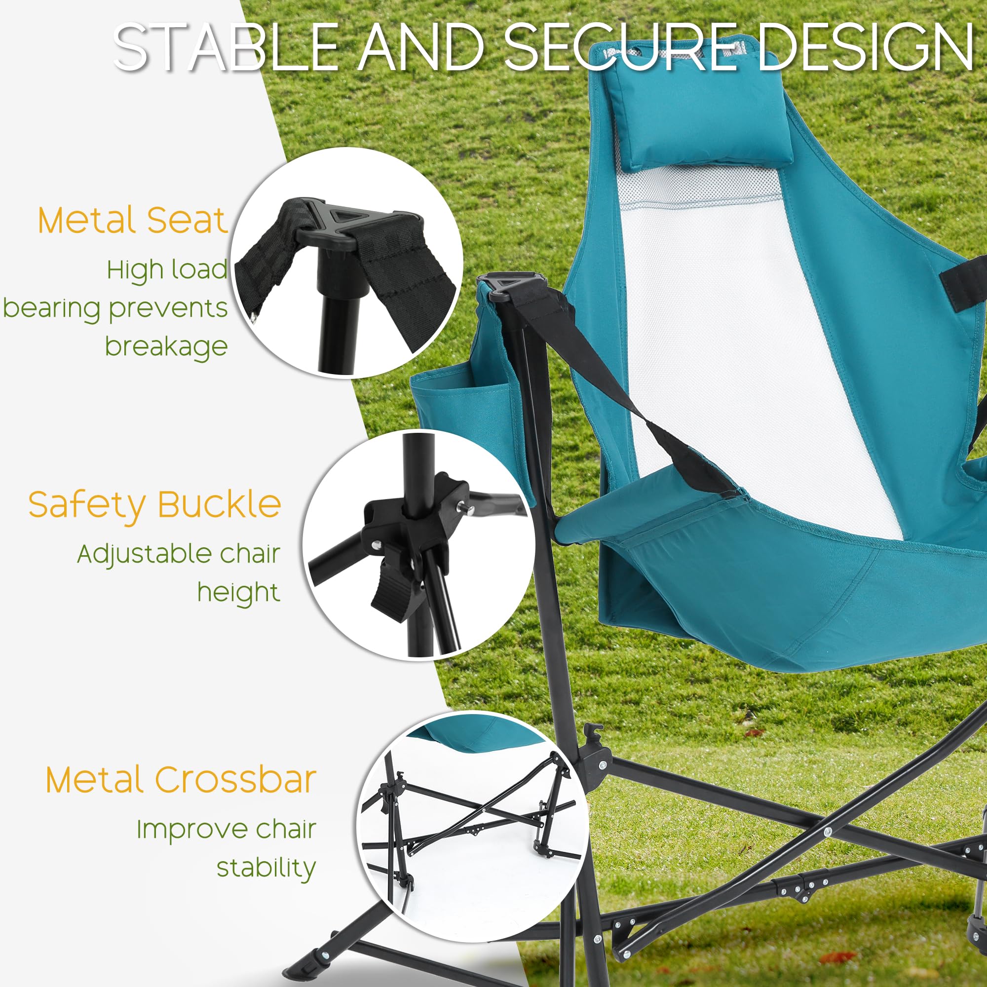 Villeston blue 2-pack portable chairs shown together for outdoor lounging.