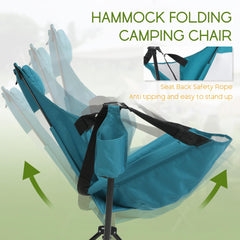 Villeston Hammock Folding Camping Chair safety cord feature in blue