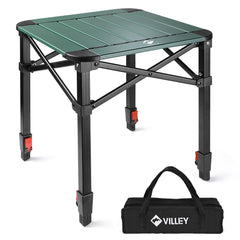 VILLEY folding camping square table folded in carry bag for easy transport