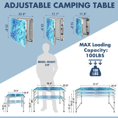 VILLEY folding camping table open setup outdoors ready to use