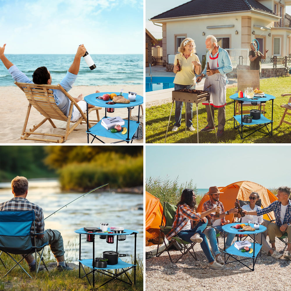 VILLEY folding camping table versatile for picnics, fishing, and camping gear