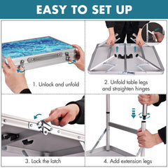 VILLEY adjustable-height table set at 10.6 and 22.1 inches for versatility