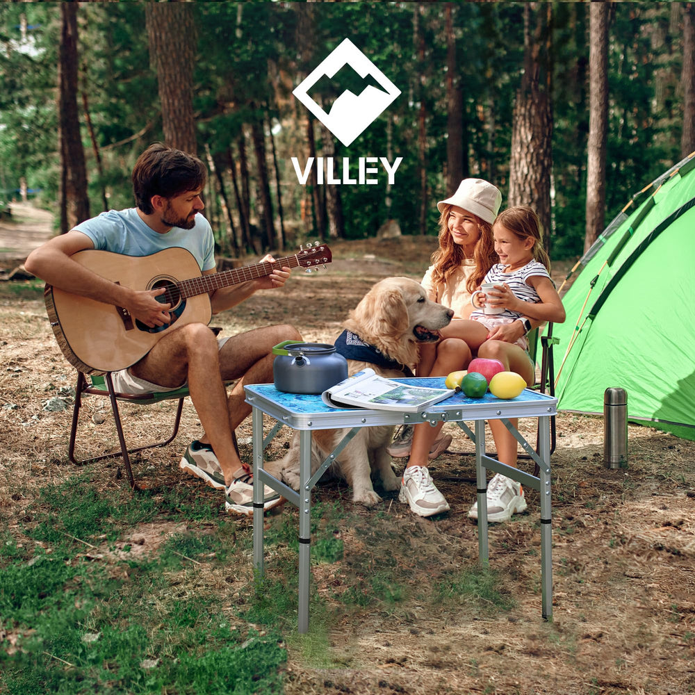 VILLEY multi-use table suitable for BBQs picnics tailgate and compact desk