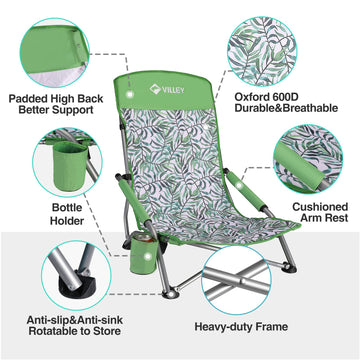 VILLEY high-back support promotes relaxed posture during outdoor lounging.