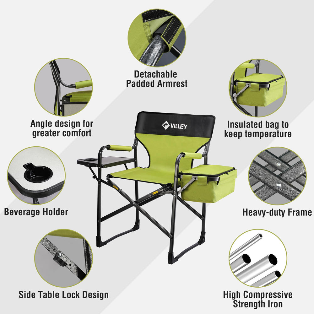 VILLEY iron-frame heavy-duty chair offers strong support outdoors.