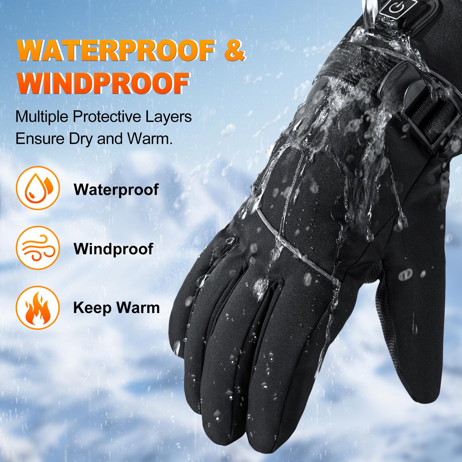 Vinderfine heated gloves allow touchscreen use for devices in cold conditions.