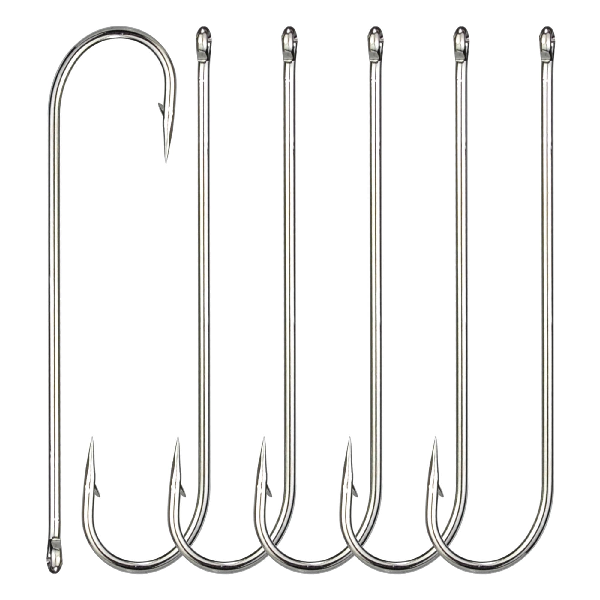VINFUTIN Aberdeen hooks set – 10# long shank offset hooks, high carbon steel, black nickel finish