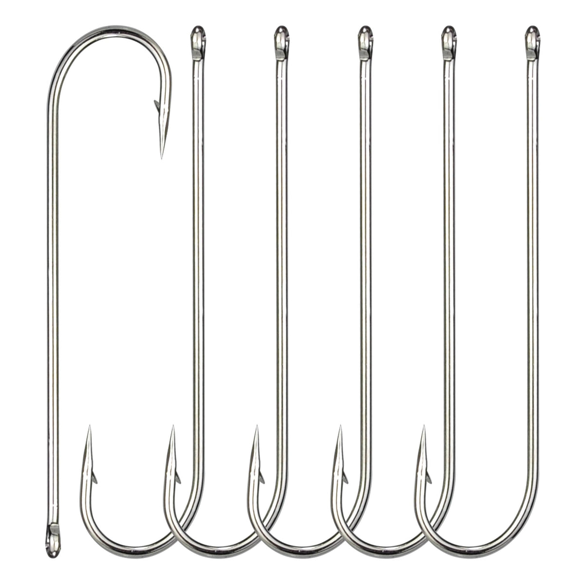 VINFUTIN Aberdeen hooks set – 10# long shank offset hooks, high carbon steel, black nickel finish