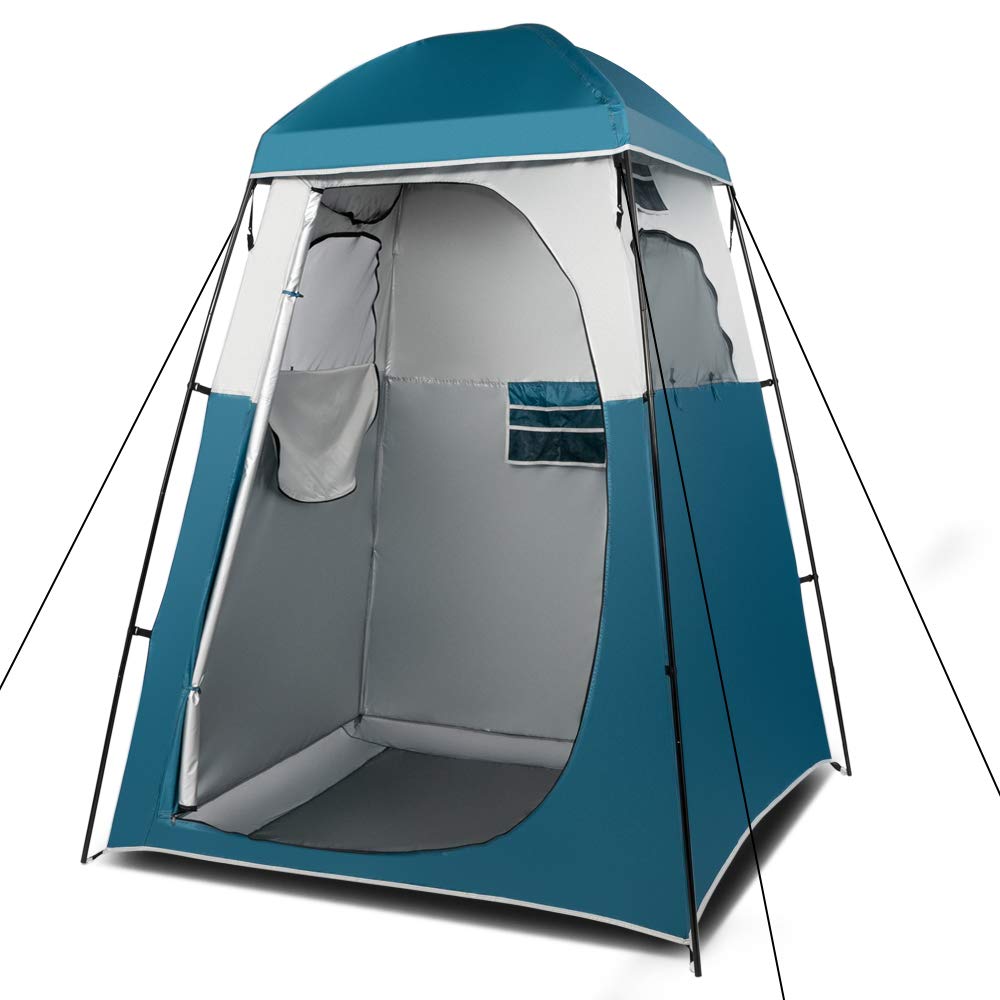 VINGLI 6.7ft shower tent with private dressing area and large entry.