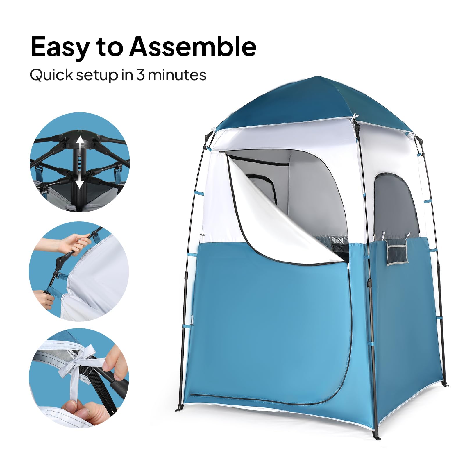 VINGLI 6.8ft shower tent in outdoor setting ideal for camping and beach privacy.