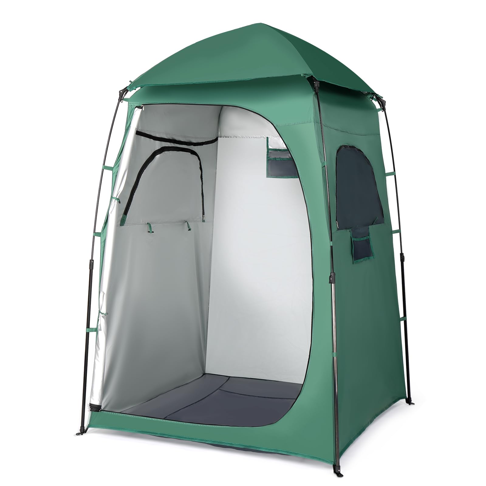 VINGLI 6.8ft shower tent setup showing quick tool-free assembly for outdoor use
