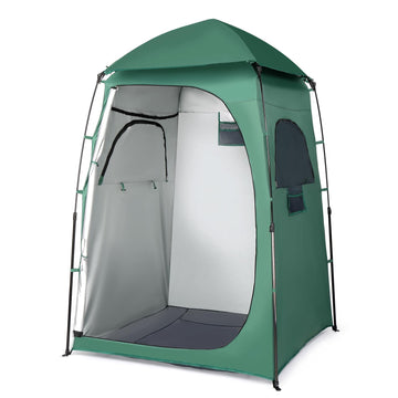 VINGLI 6.8ft shower tent setup showing quick tool-free assembly for outdoor use