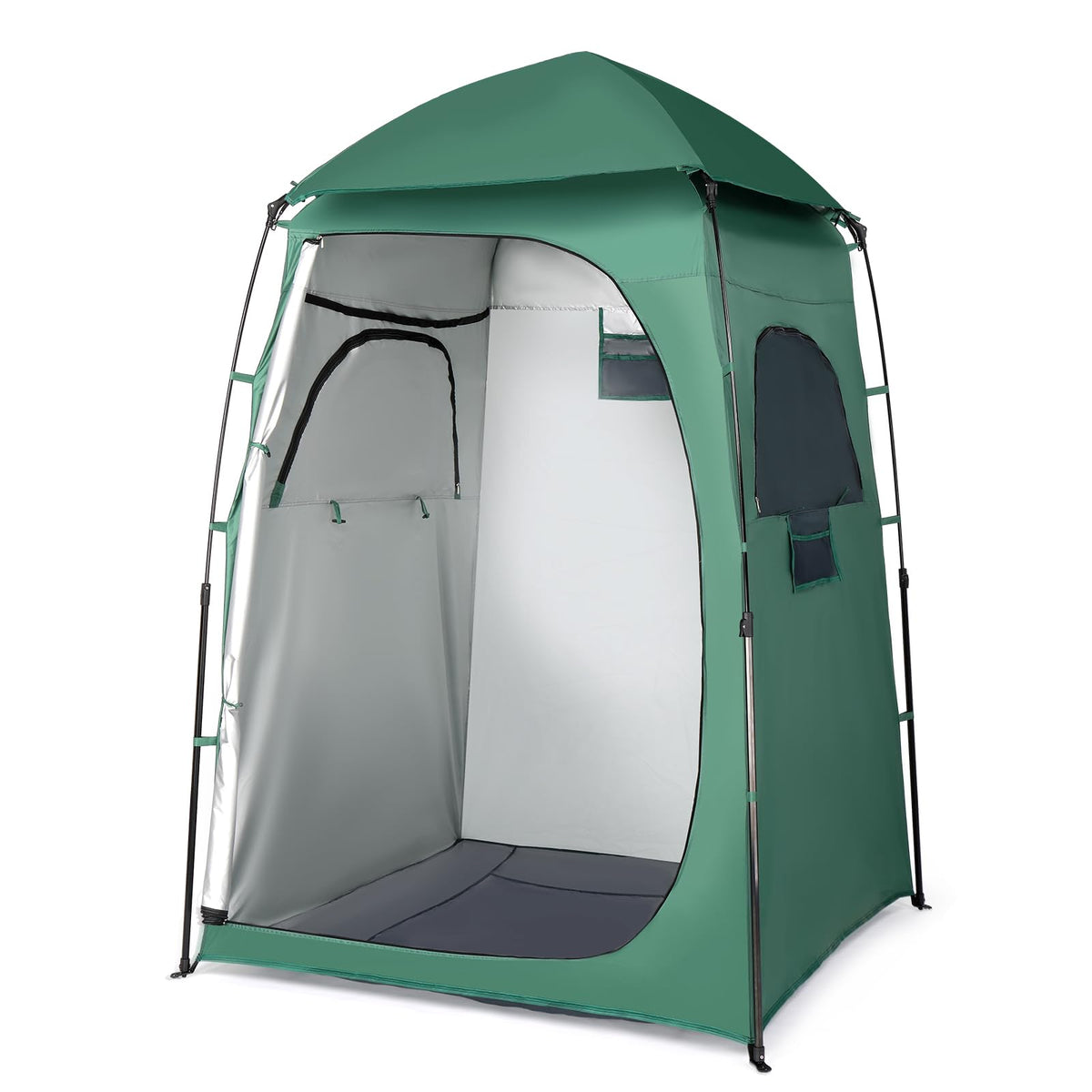 VINGLI 6.8ft shower tent setup showing quick tool-free assembly for outdoor use