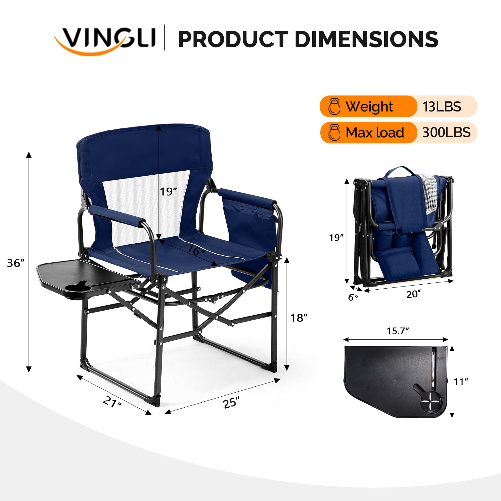 VINGLI breathable mesh back for cool comfort on hot days.