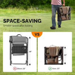 VINGLI camping chair with breathable mesh back keeps you cool