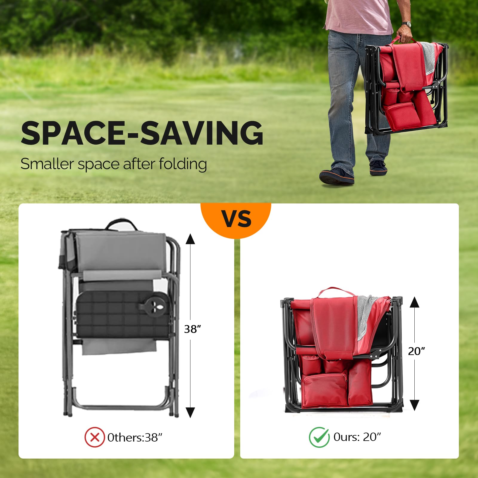 VINGLI camping chair carry bag keeps gear organized during trips.