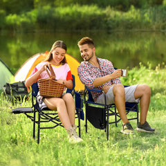 VINGLI camping chair with side table and cup holder keeps drinks close