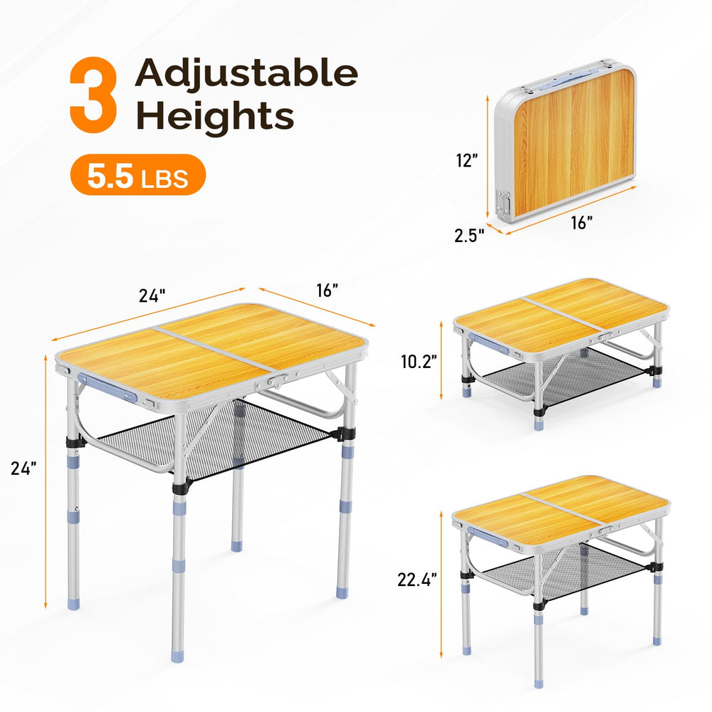 VINGLI folding table height-adjustment-legs offers versatile indoor and outdoor setups